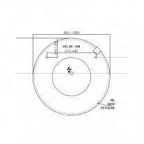 Oglinda rotunda Kolpasan, Maribor, iluminare LED, 100 cm